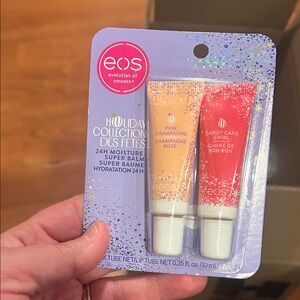 eos Holiday Collection Lip Balm Set - Pink Champagne & Candy Cane Swirl